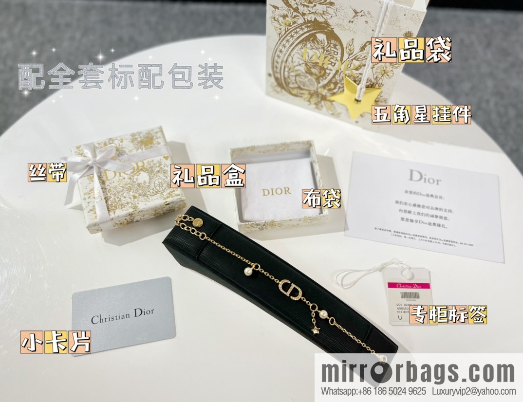 New ☑️ Dior full diamond CD star pearl bracelet