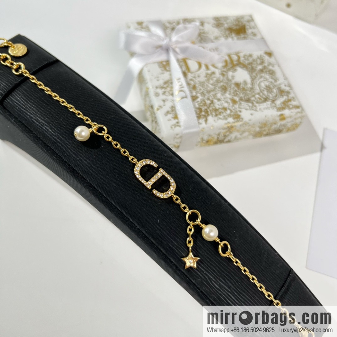 New ☑️ Dior full diamond CD star pearl bracelet
