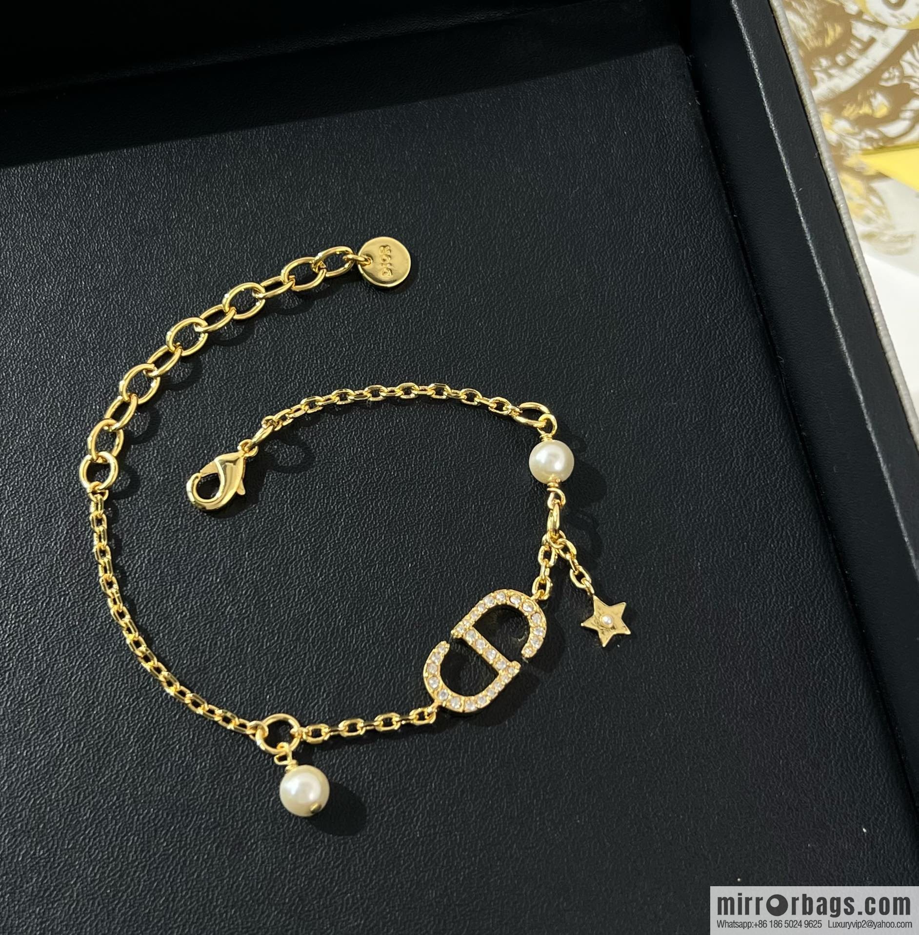 New ☑️ Dior full diamond CD star pearl bracelet