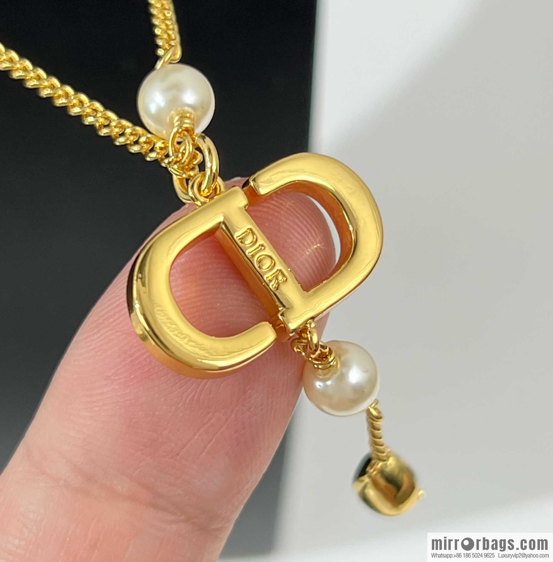 New ☑️ Dior full diamond CD water drop pearl bracelet necklace