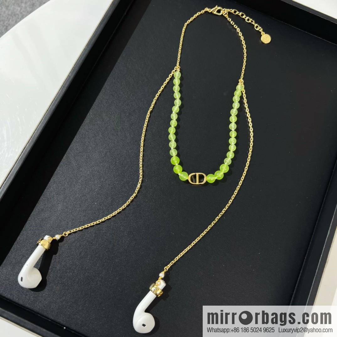 New ☑️ Dior CD Glazed Bead Headphone Chain