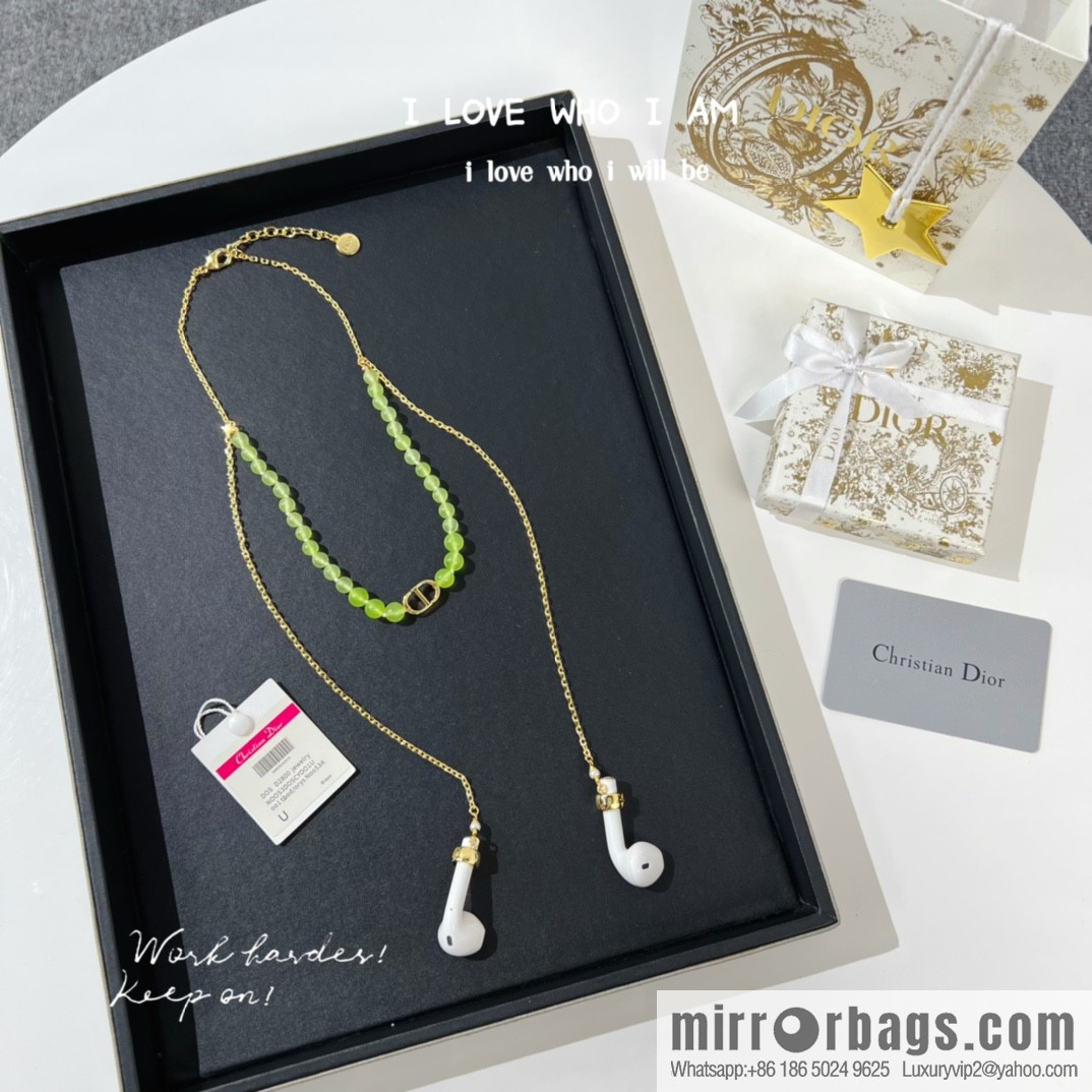 New ☑️ Dior CD Glazed Bead Headphone Chain