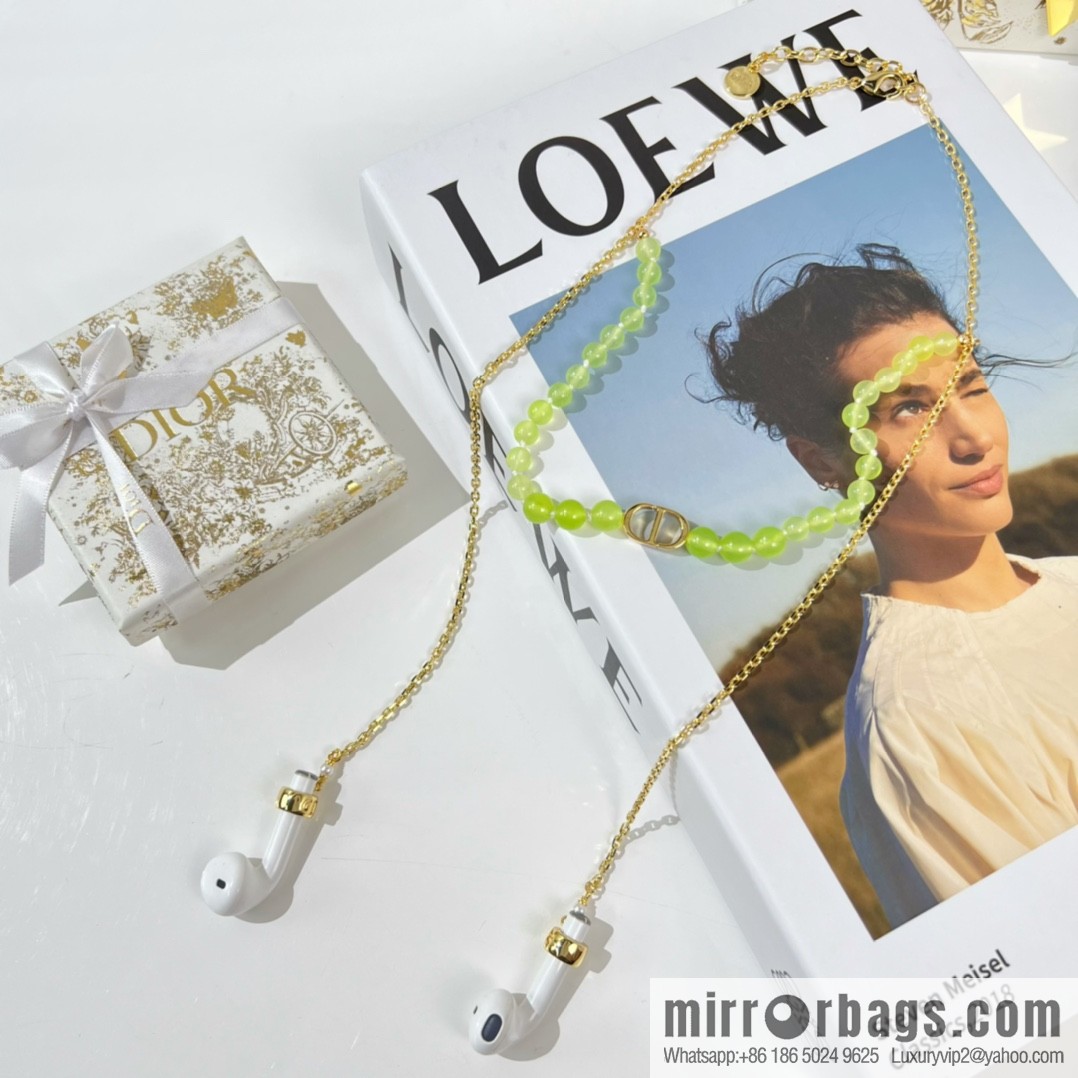 New ☑️ Dior CD Glazed Bead Headphone Chain