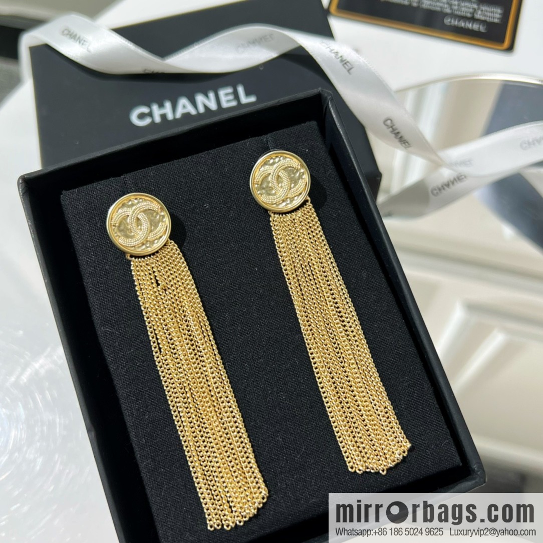 New ☑️ Chanel double c fringed stud earrings