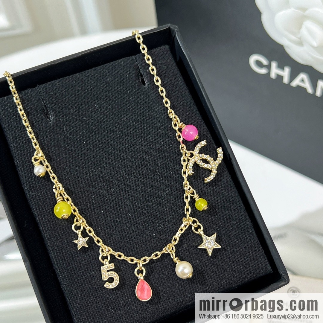 New ☑️ Chanel double c tassel colored bead necklace