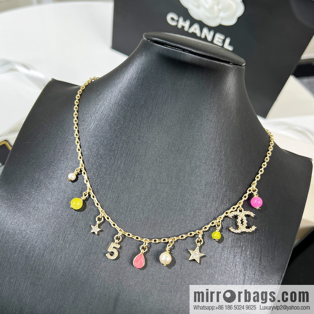New ☑️ Chanel double c tassel colored bead necklace
