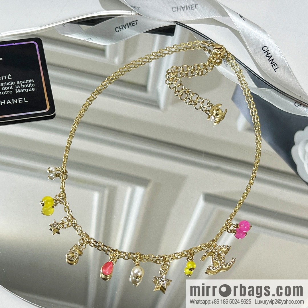 New ☑️ Chanel double c tassel colored bead necklace