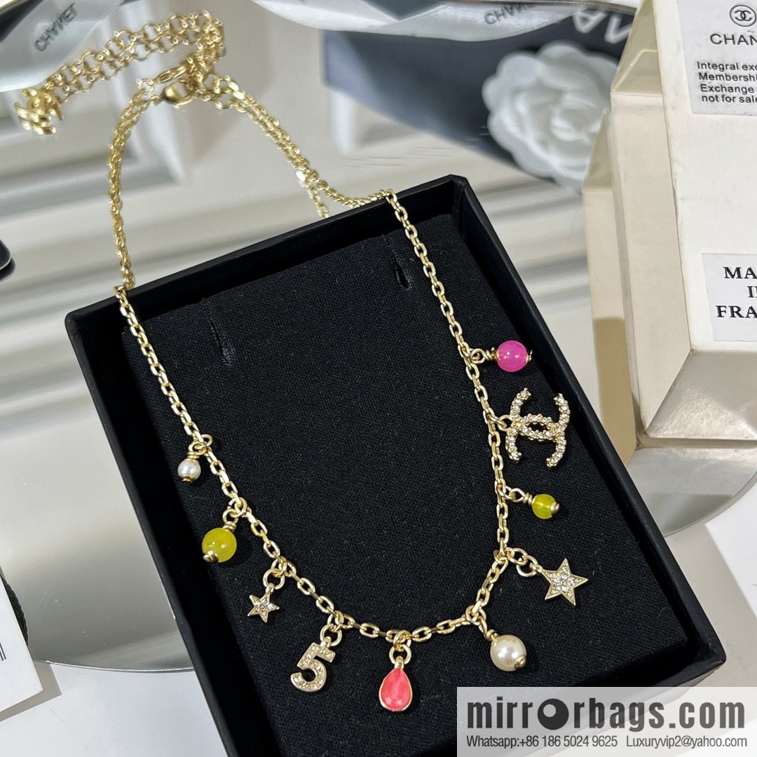 New ☑️ Chanel double c tassel colored bead necklace