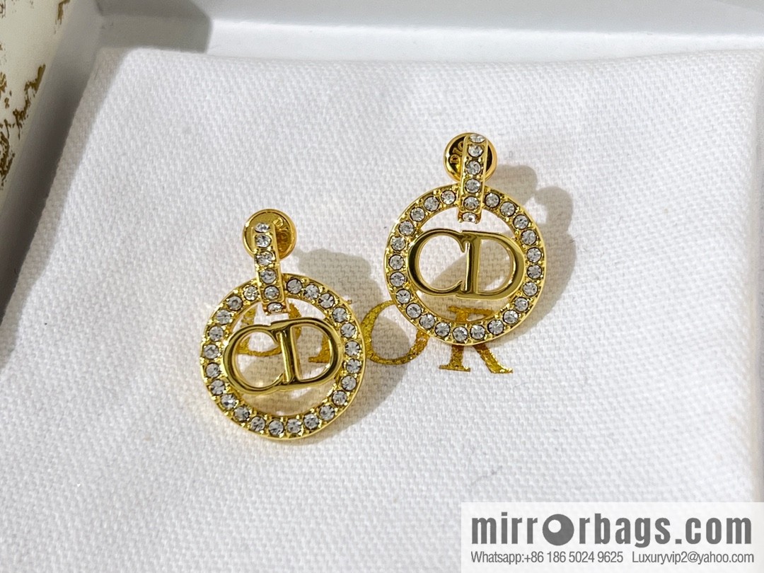 New ☑️ Dior CD full diamond stud earrings