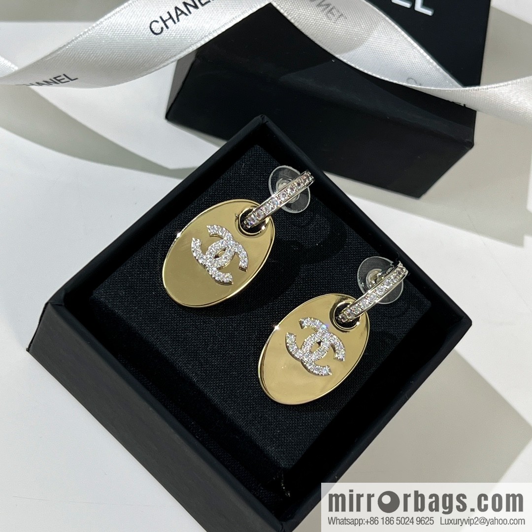 New ☑️ Chanel double c oval, stud earrings