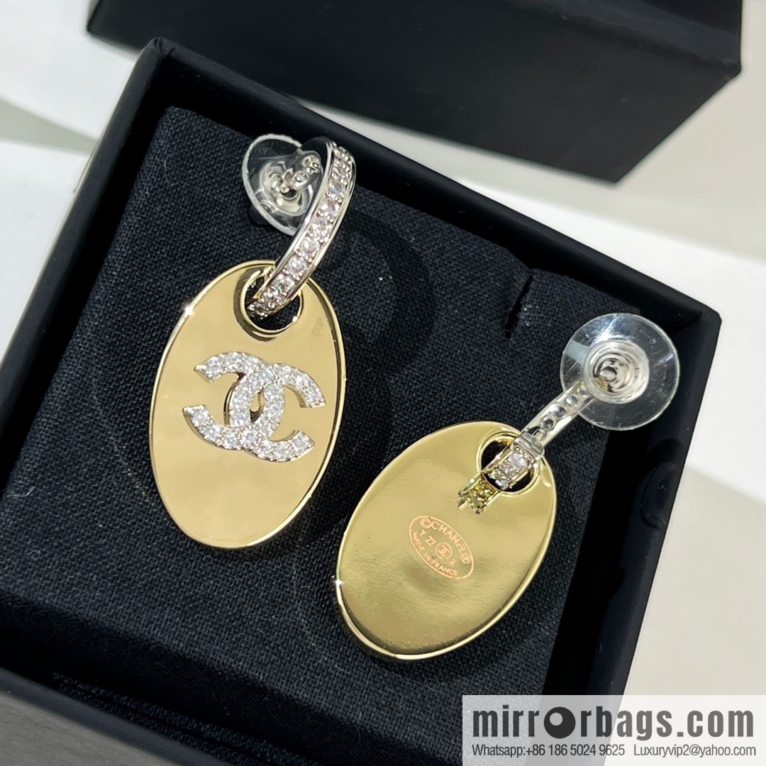 New ☑️ Chanel double c oval, stud earrings