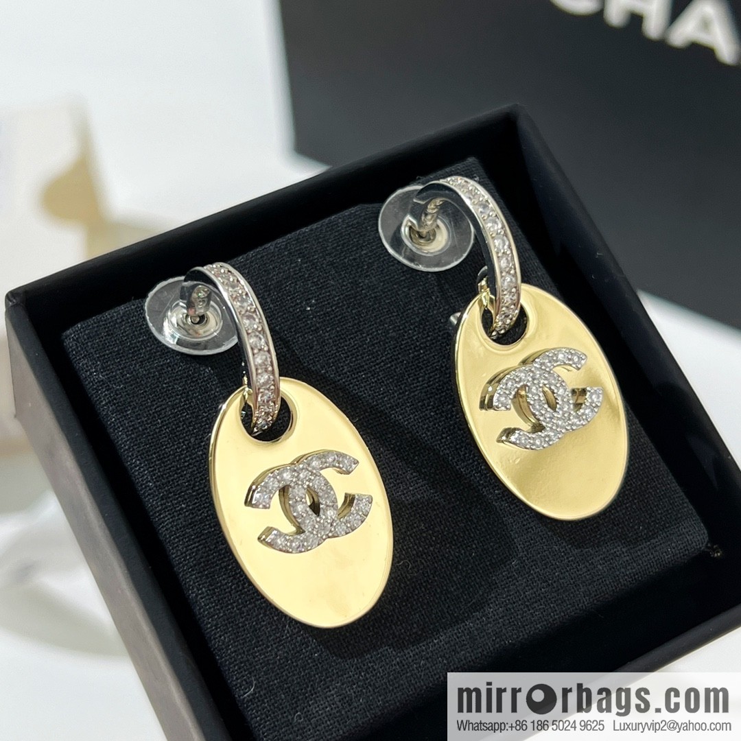New ☑️ Chanel double c oval, stud earrings