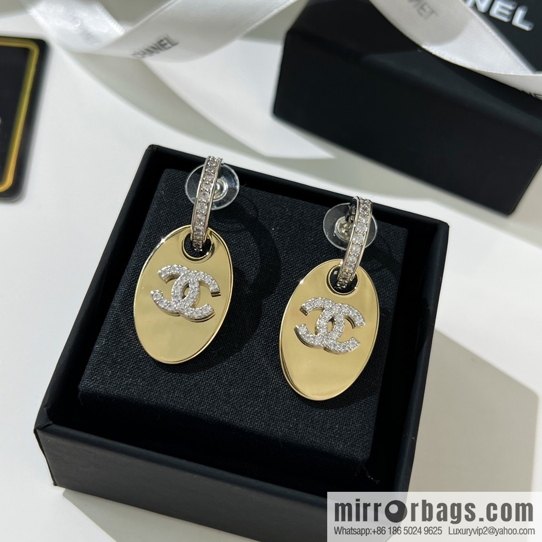 New ☑️ Chanel double c oval, stud earrings