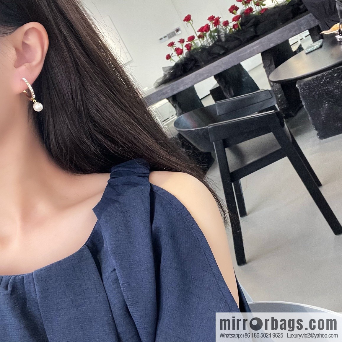 New ☑️ Dior CD pearl stud earrings