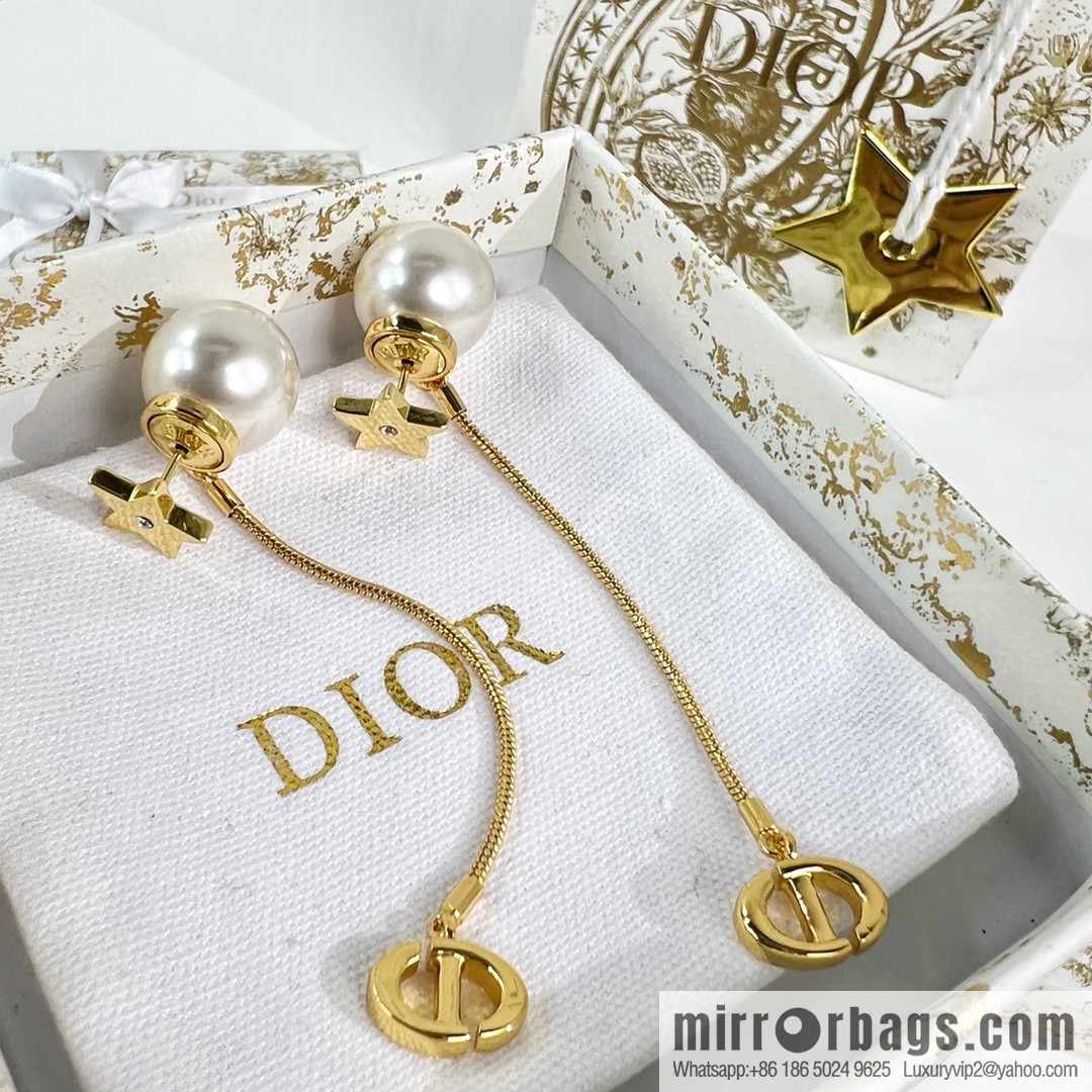New ☑️ Dior CD star pearl tassel earrings