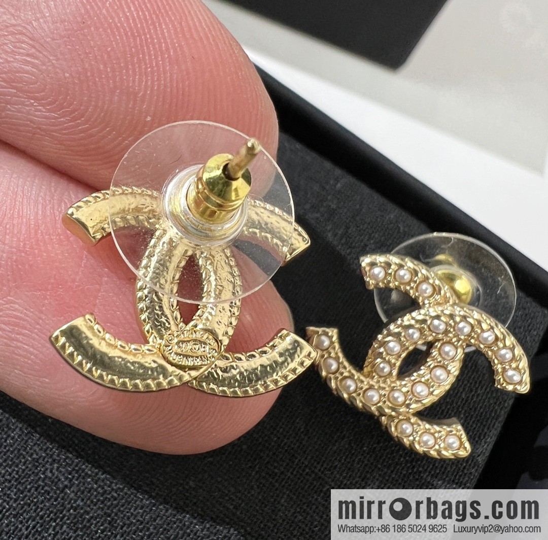 New ☑️ Chanel double c pearl stud earrings