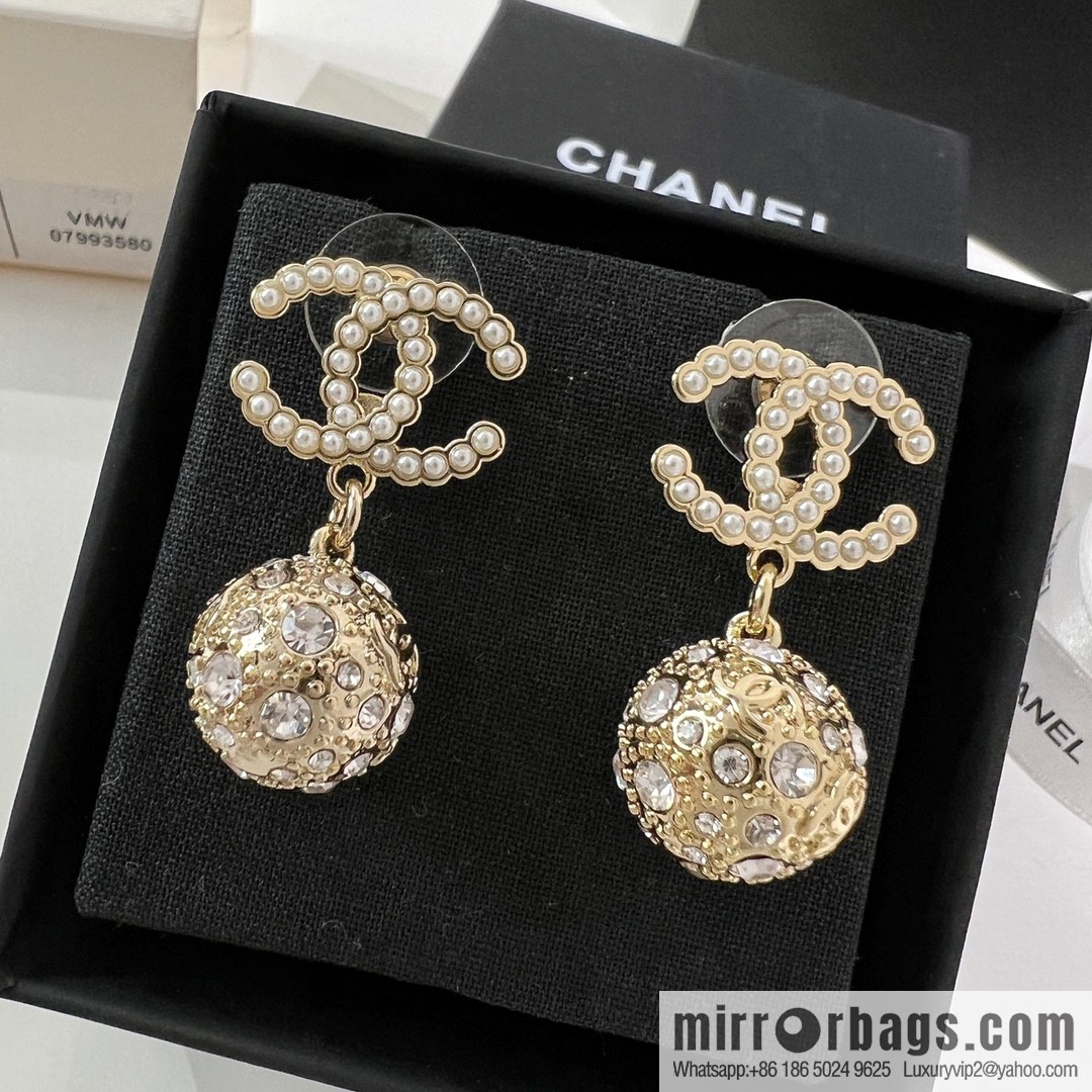 New ☑️ Chanel double c full diamond stud earrings