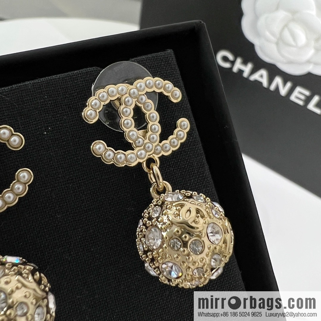 New ☑️ Chanel double c full diamond stud earrings