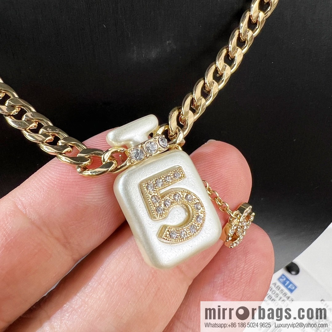 New ☑️ Chanel double c 5 character perfume bottle necklace