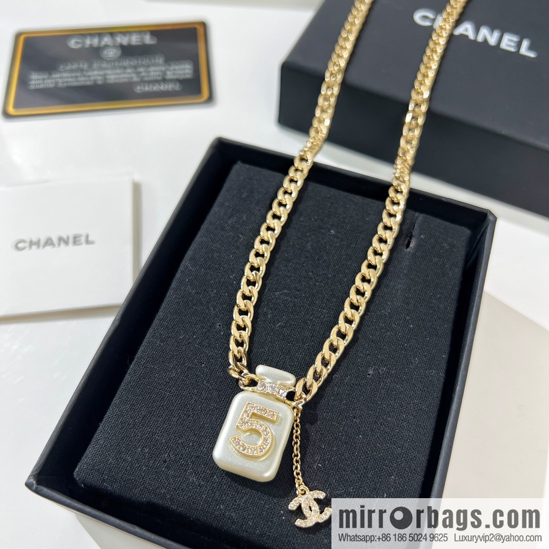 New ☑️ Chanel double c 5 character perfume bottle necklace