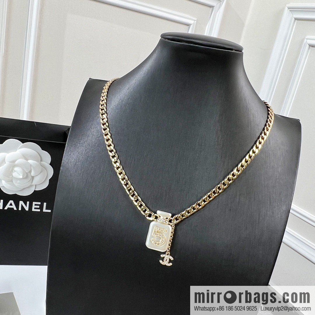 New ☑️ Chanel double c 5 character perfume bottle necklace