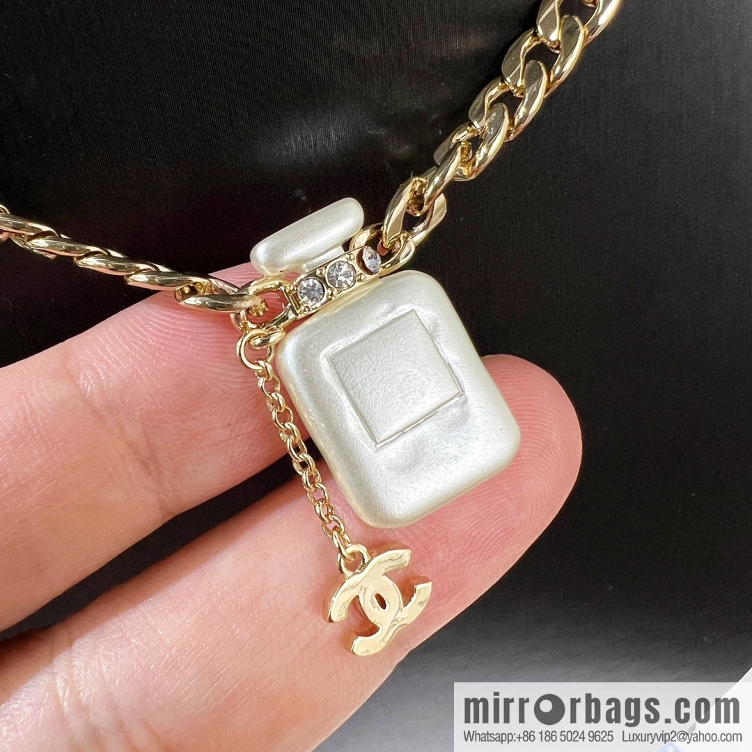 New ☑️ Chanel double c 5 character perfume bottle necklace