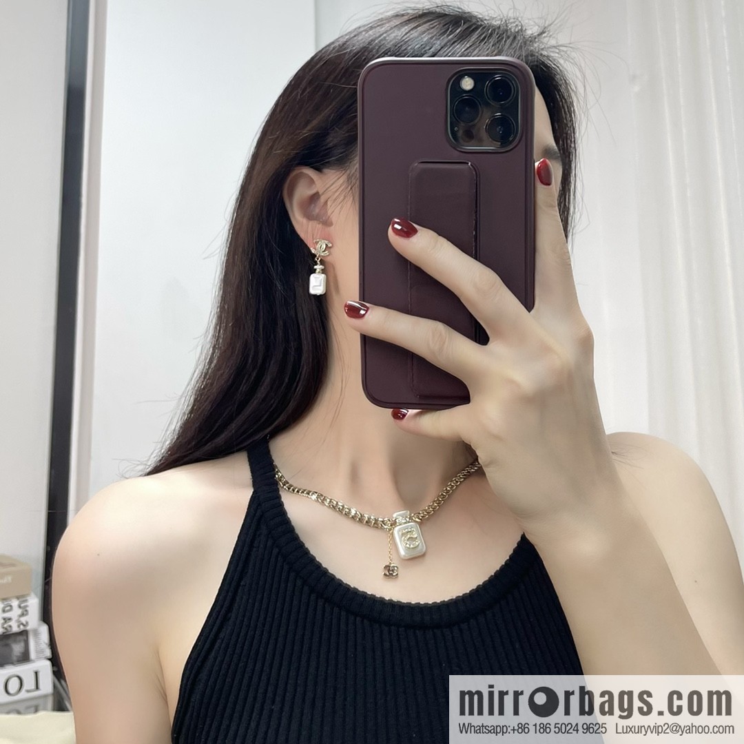 New ☑️ Chanel double c perfume bottle stud earrings
