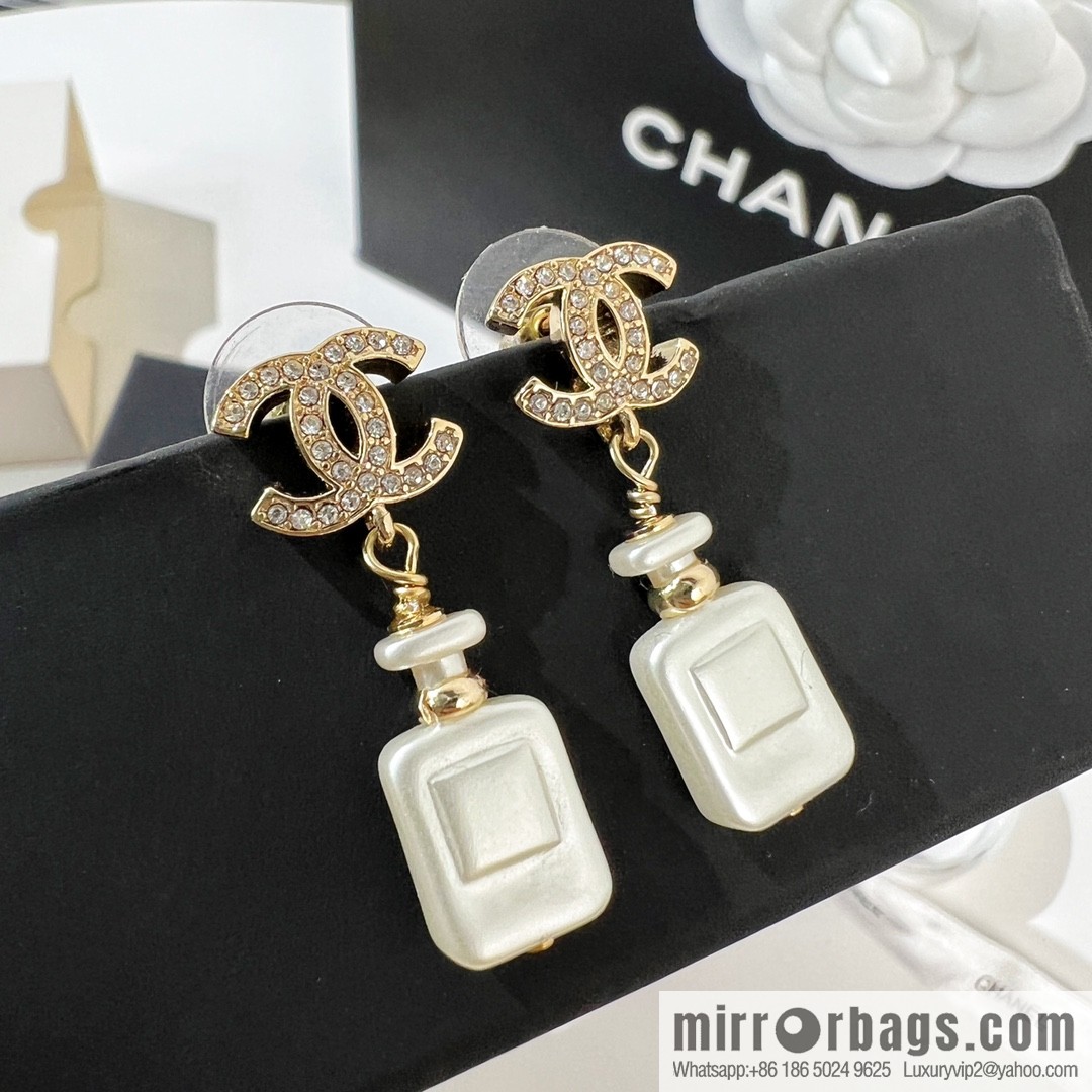 New ☑️ Chanel double c perfume bottle stud earrings