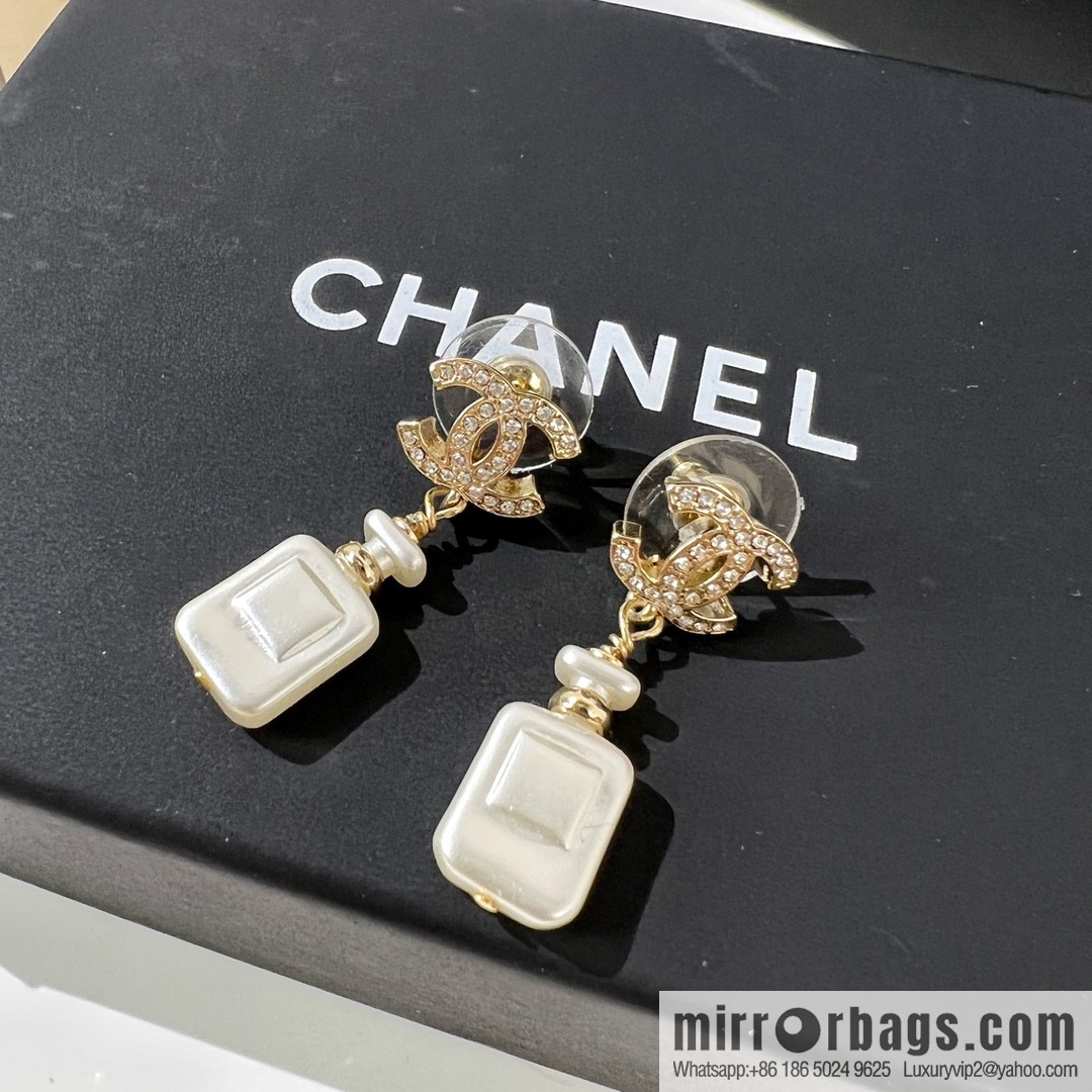 New ☑️ Chanel double c perfume bottle stud earrings