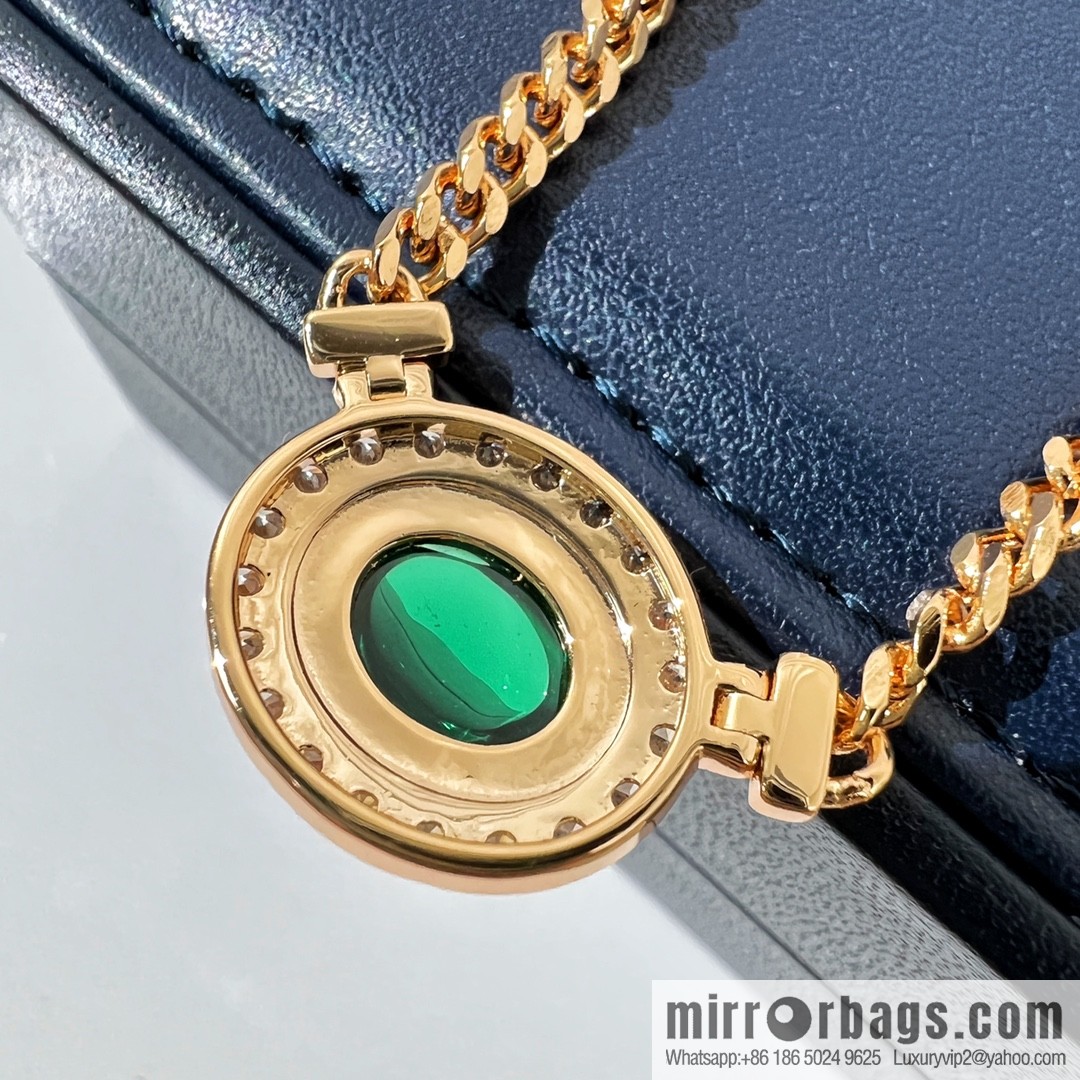 Chopard PRECIOUS LACE VAGUE Green diamond necklace bracelet stud earrings