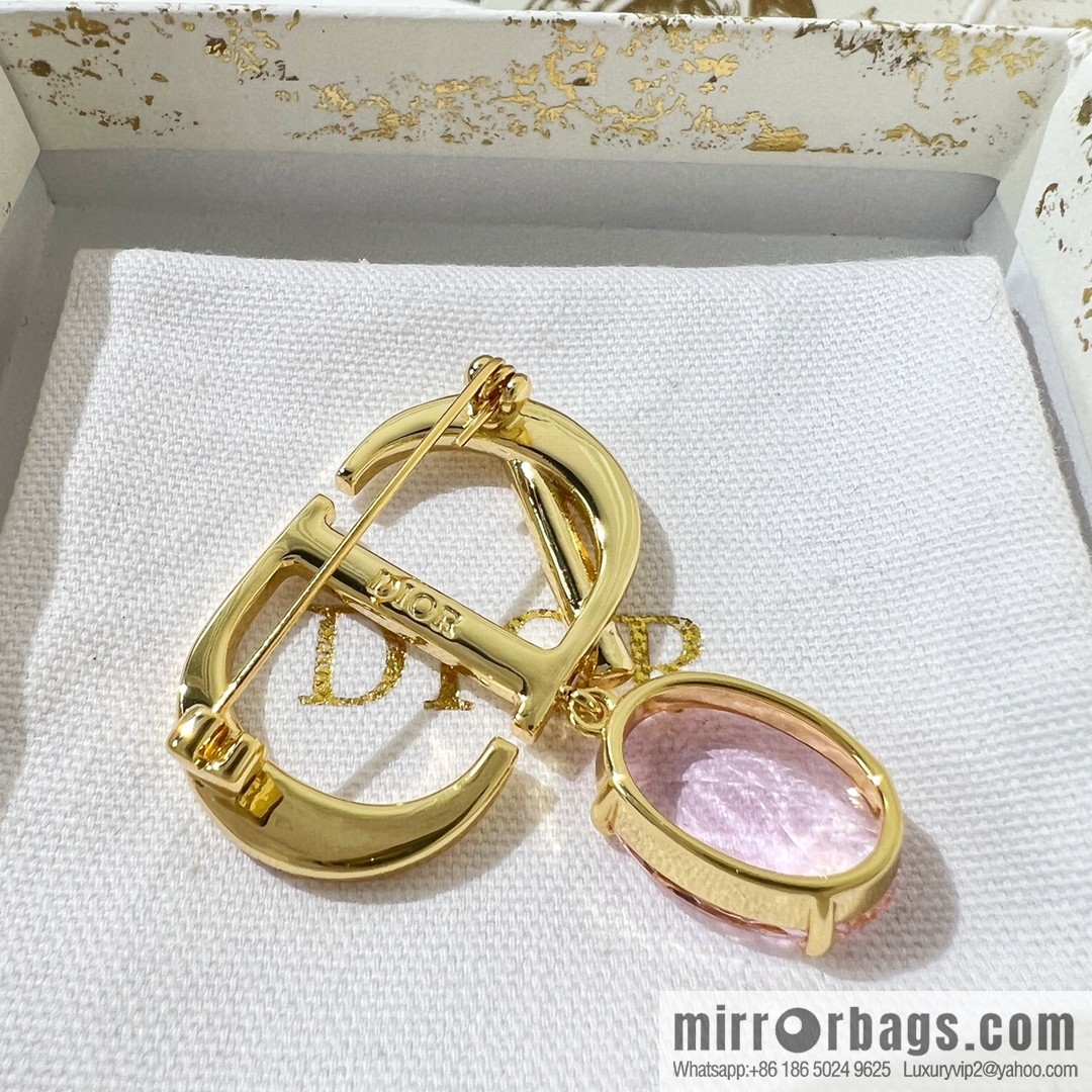 New ☑️ Dior CD pink diamond brooch