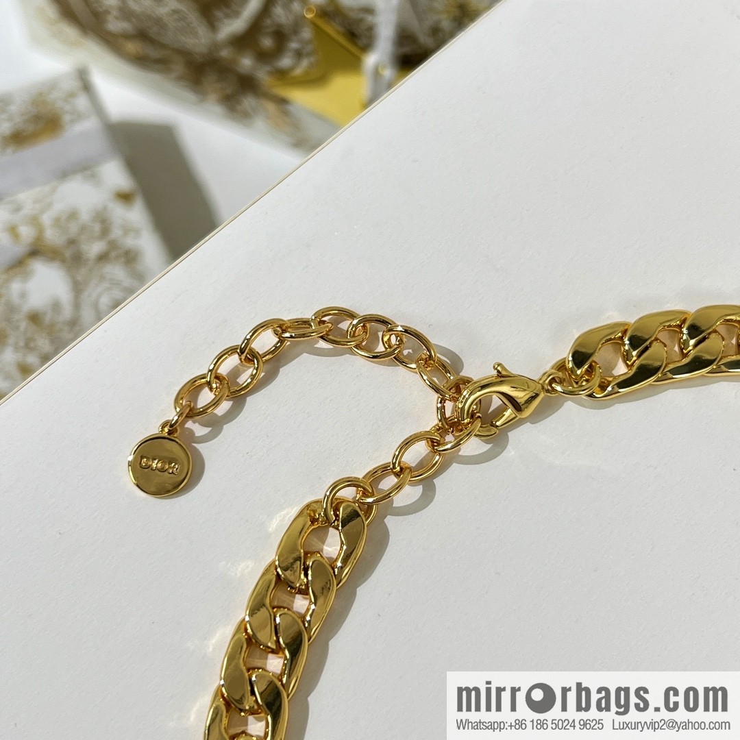 New ☑️ Dior CD gold necklace bracelet