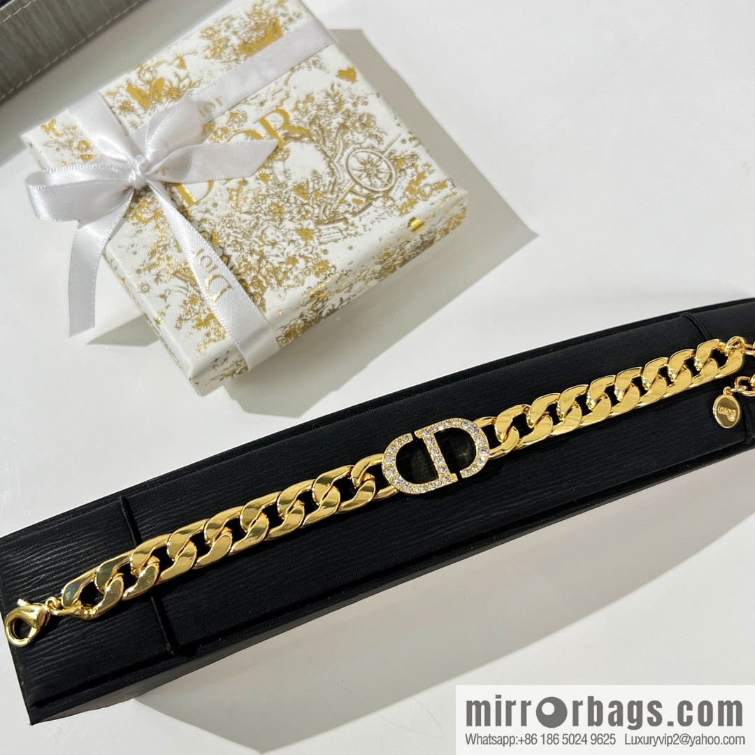 New ☑️ Dior CD gold necklace bracelet