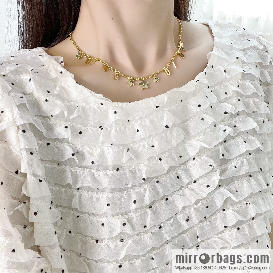 New ☑️ Dior fringed star four-leaf clover letter necklace