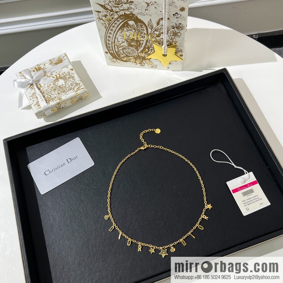 New ☑️ Dior fringed star four-leaf clover letter necklace