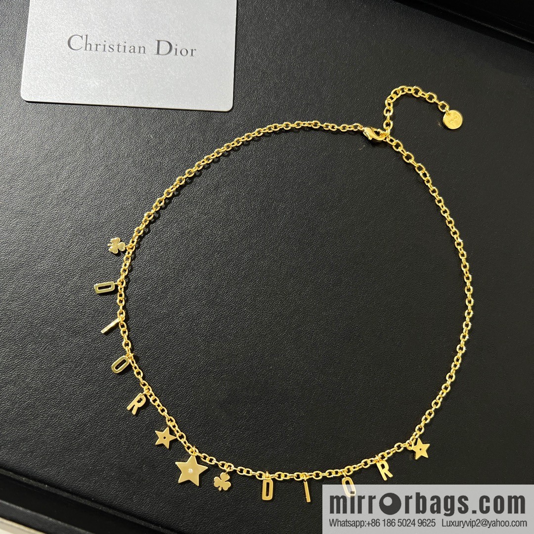 New ☑️ Dior fringed star four-leaf clover letter necklace