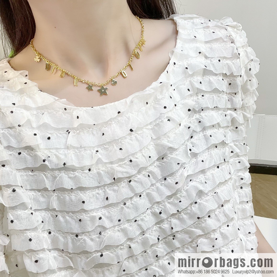 New ☑️ Dior fringed star four-leaf clover letter necklace