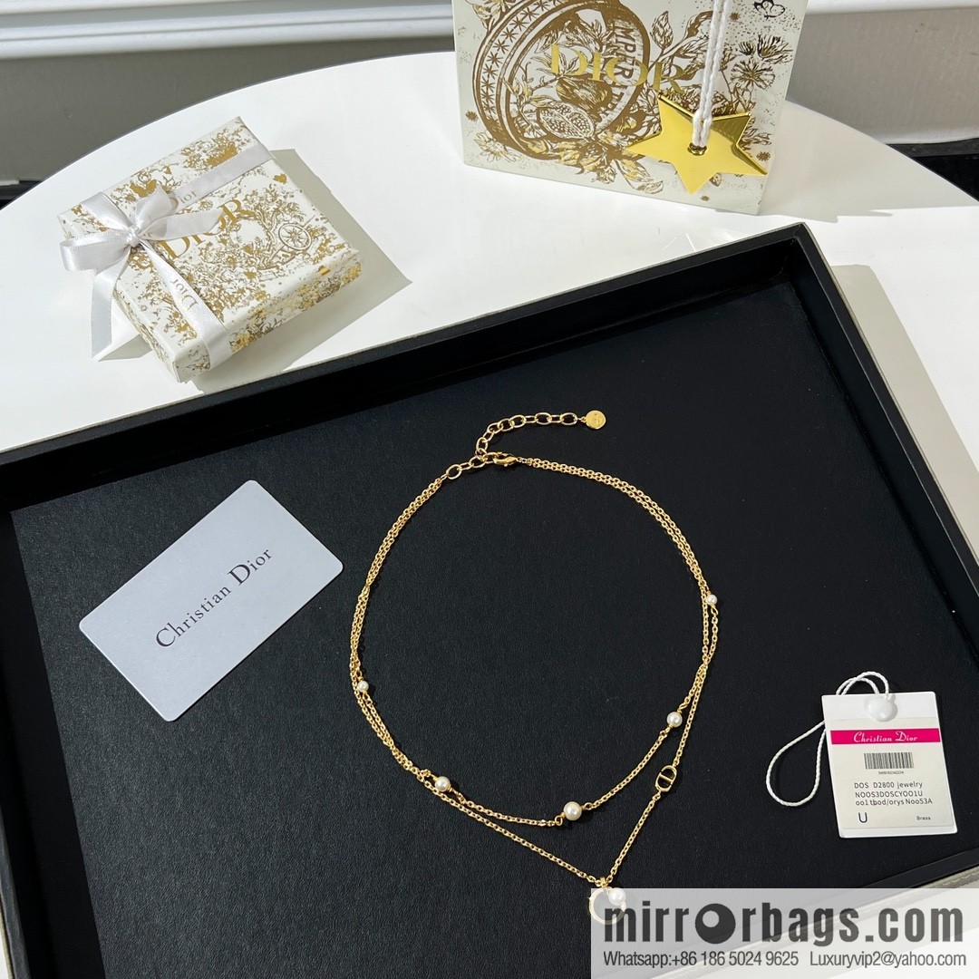 New ☑️ Dior Double Pearl Necklace