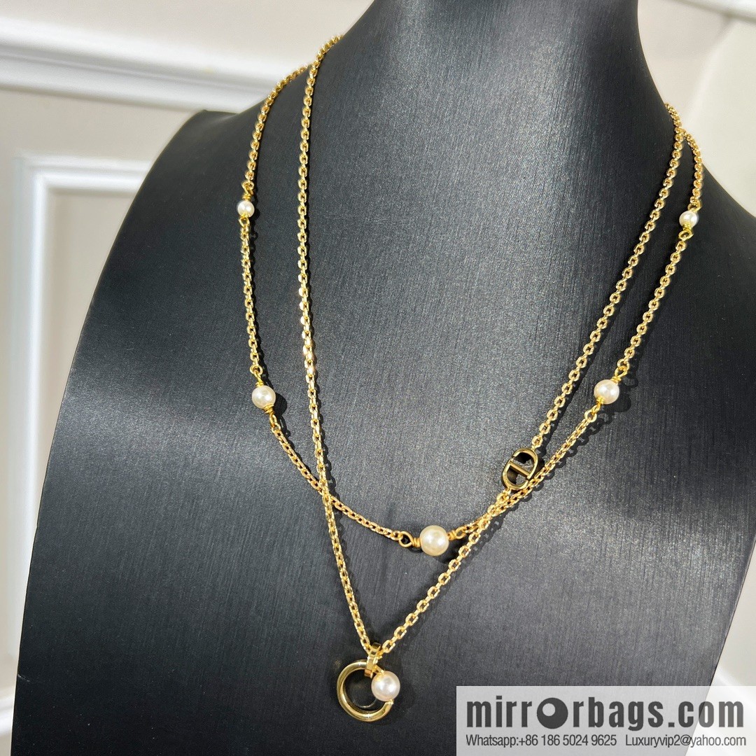 New ☑️ Dior Double Pearl Necklace