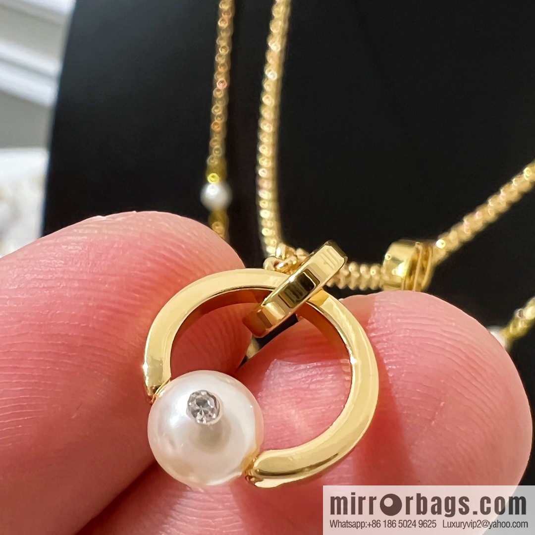New ☑️ Dior Double Pearl Necklace