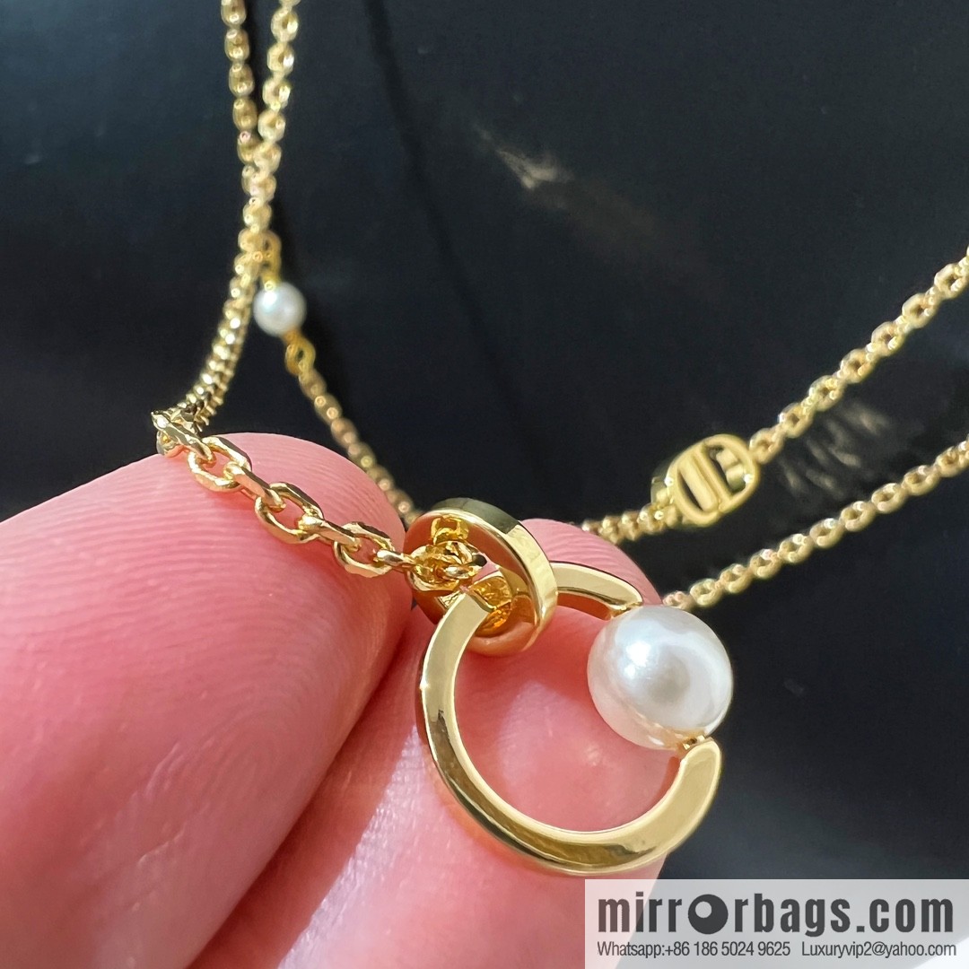 New ☑️ Dior Double Pearl Necklace