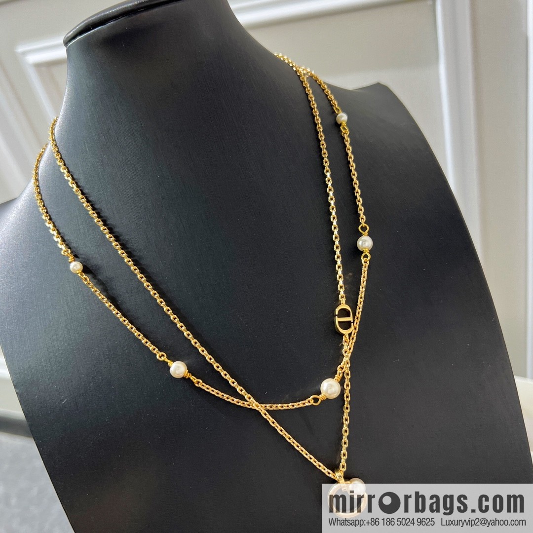New ☑️ Dior Double Pearl Necklace