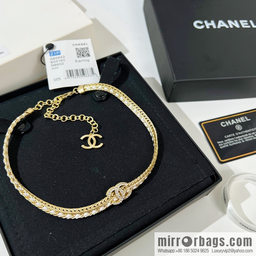 New ☑️ Chanel double c white leather rope necklace necklace