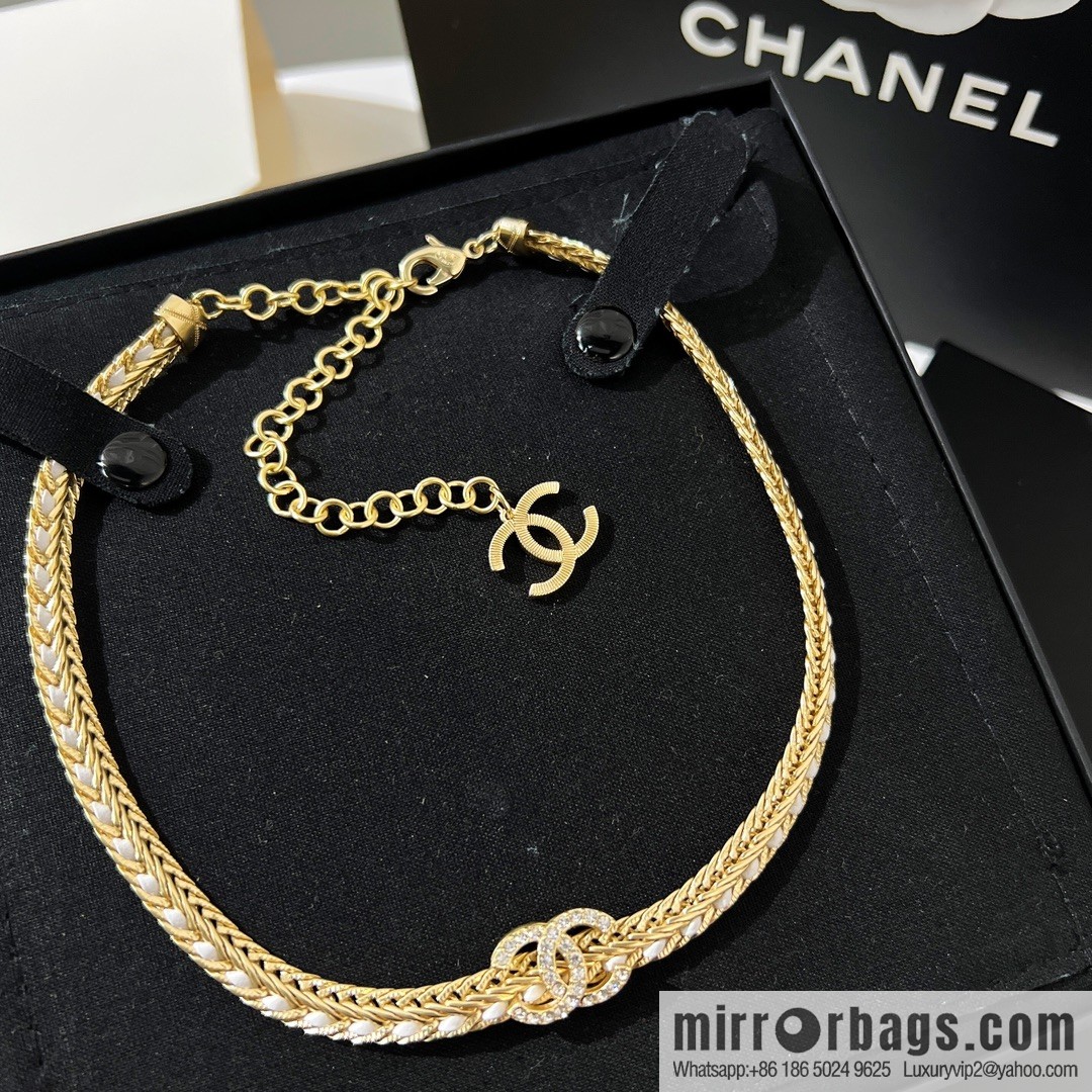New ☑️ Chanel double c white leather rope necklace necklace