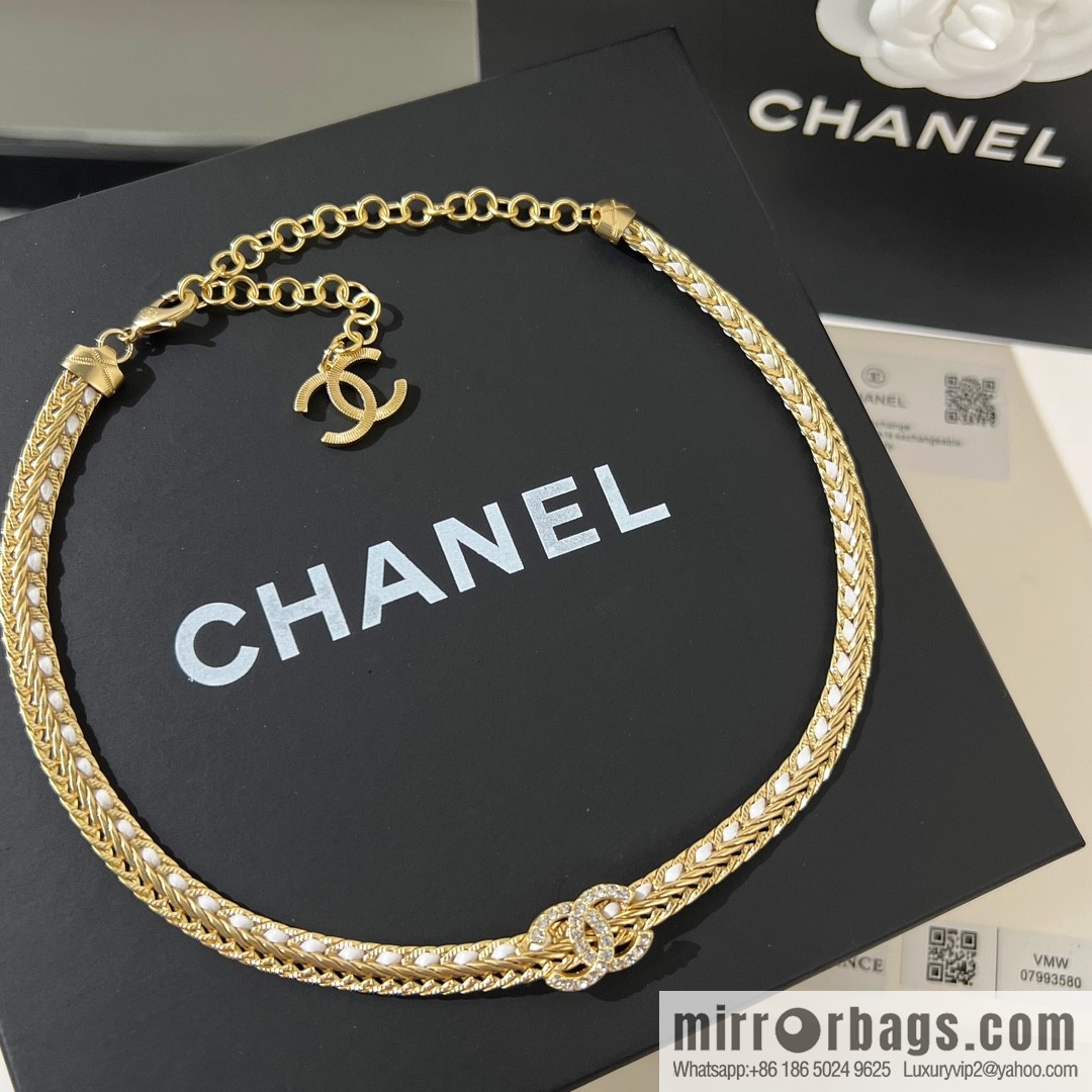 New ☑️ Chanel double c white leather rope necklace necklace