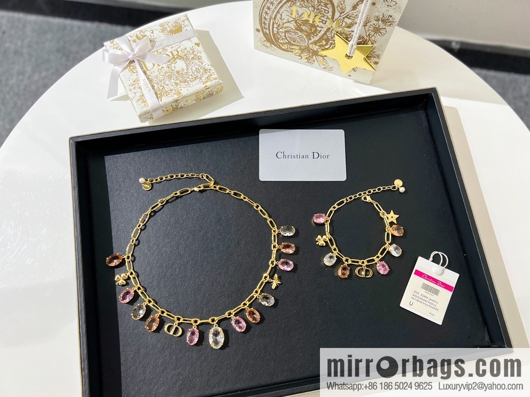 New ☑️ Dior tassel pigeon egg crystal necklace bracelet