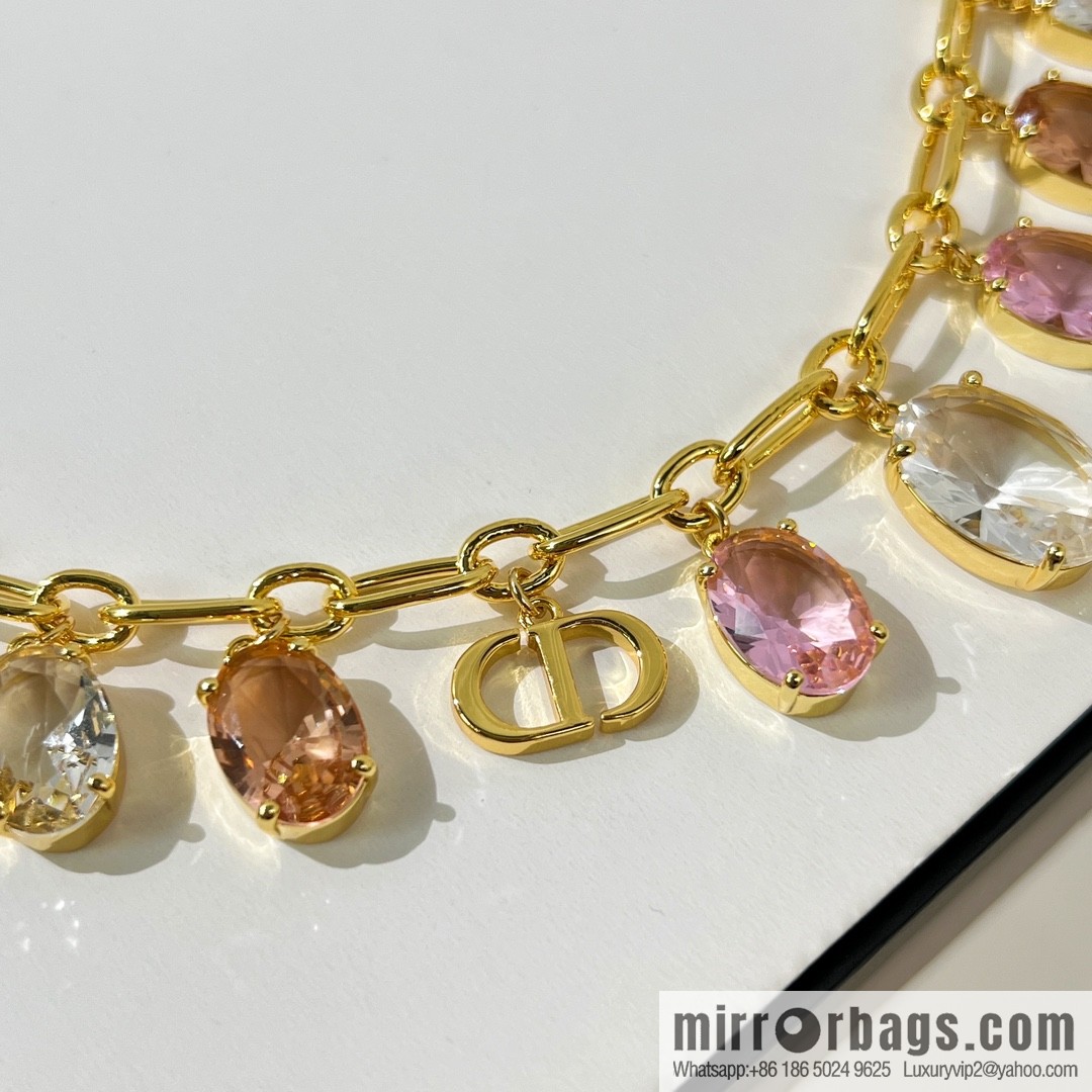 New ☑️ Dior tassel pigeon egg crystal necklace bracelet