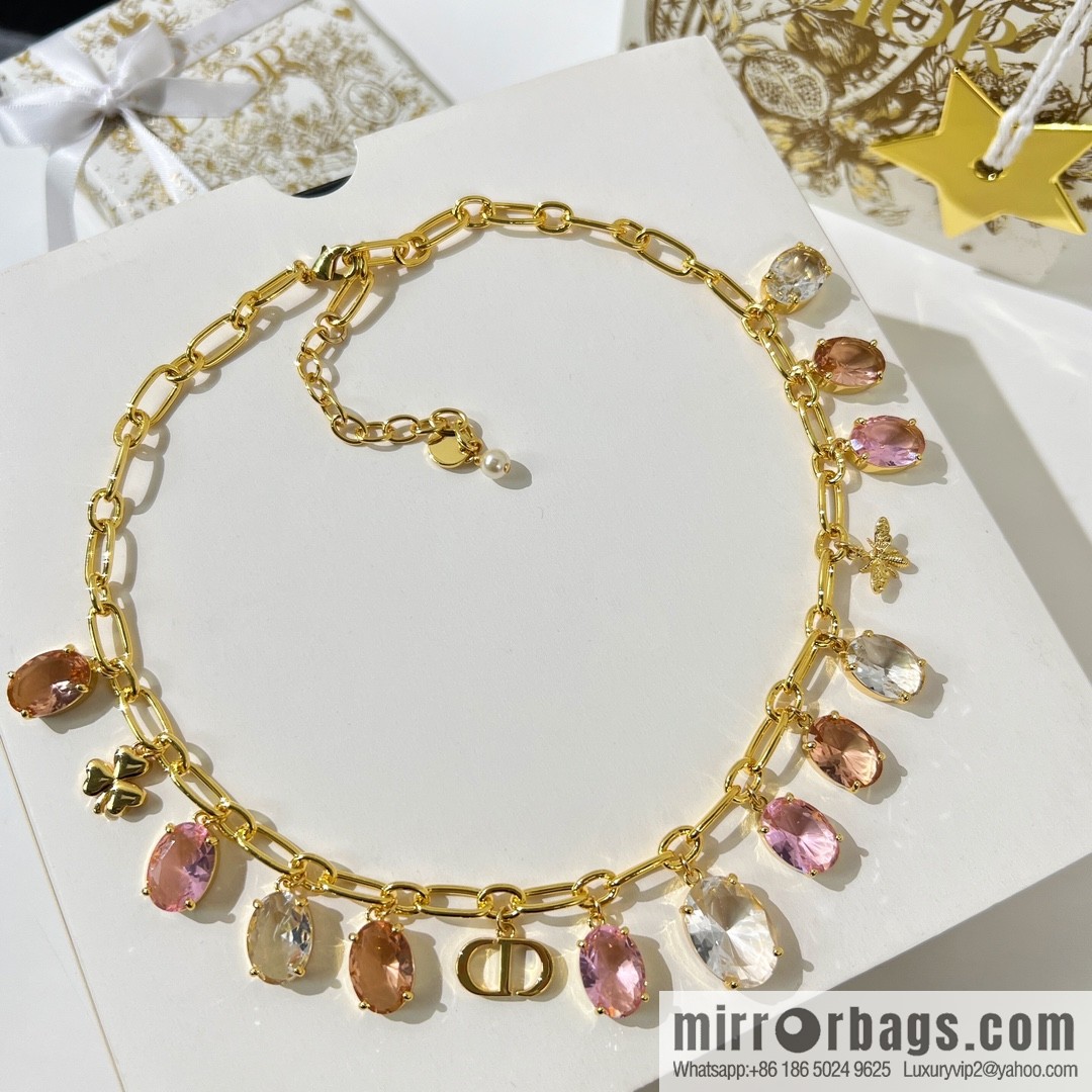 New ☑️ Dior tassel pigeon egg crystal necklace bracelet