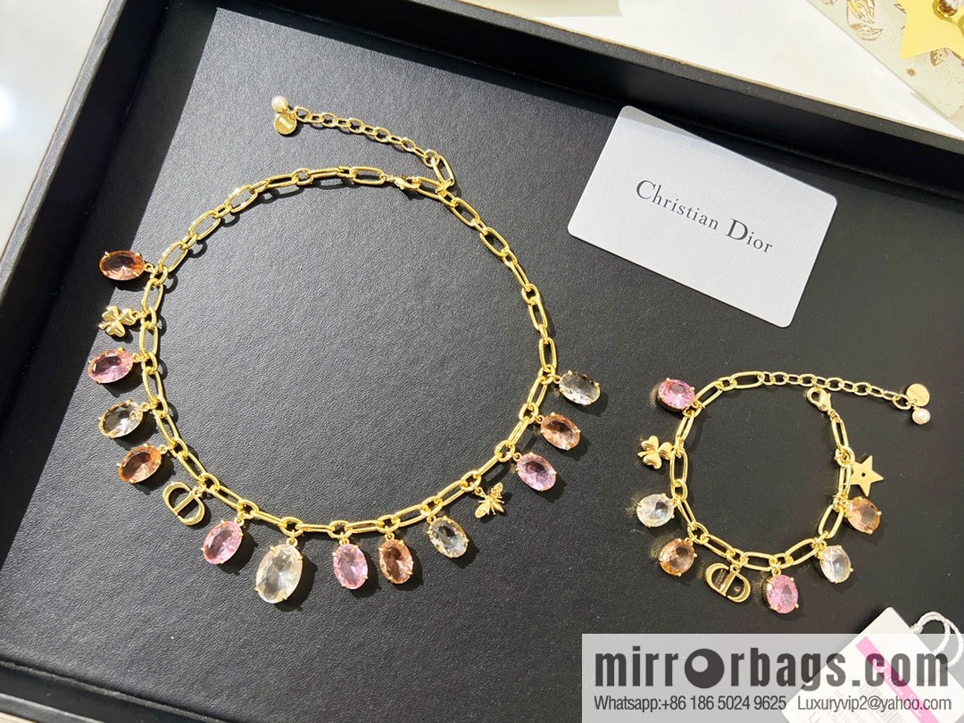 New ☑️ Dior tassel pigeon egg crystal necklace bracelet