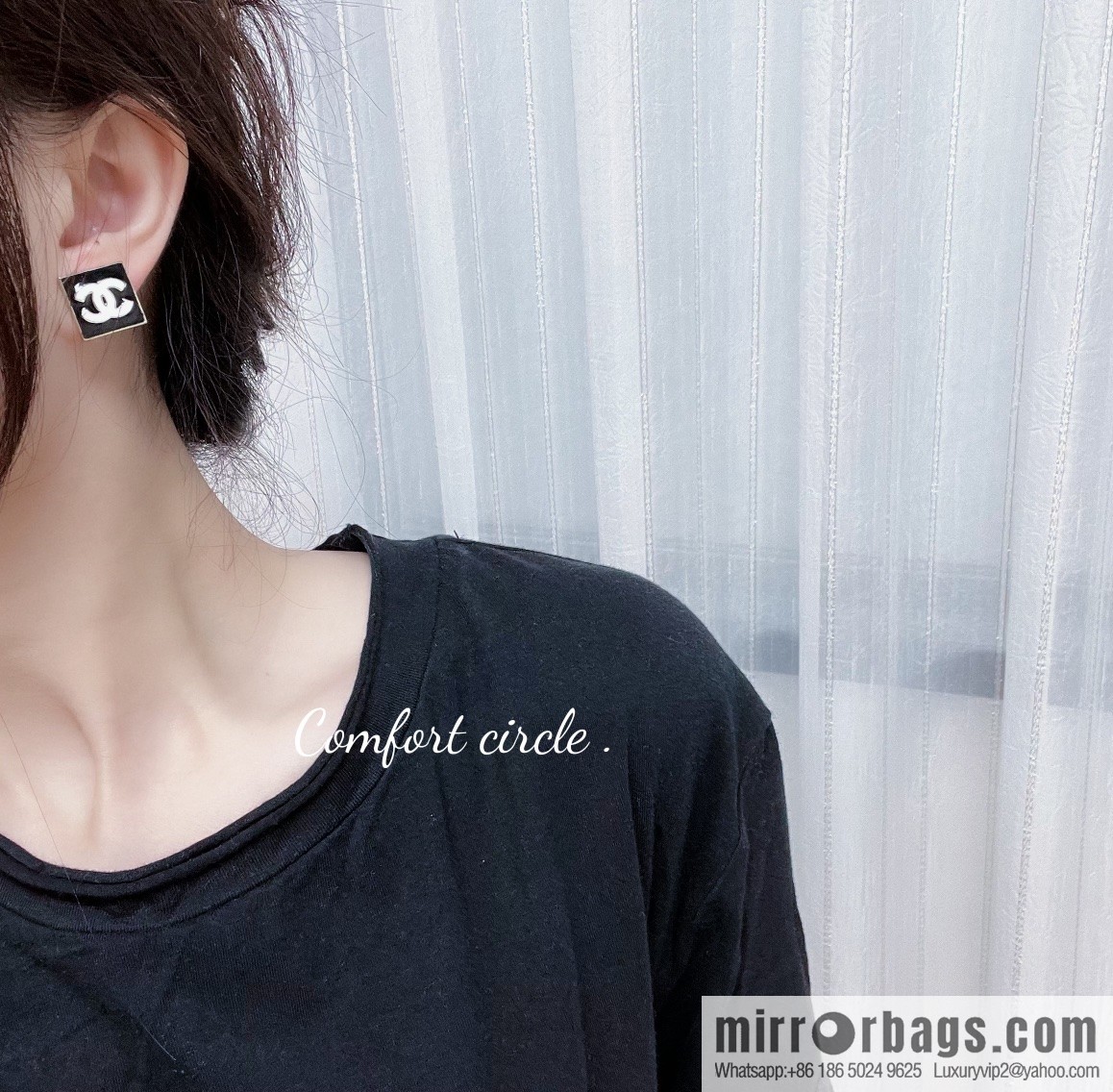 New ☑️ Chanel double c square stud earrings